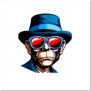 Cool Stylish Monkey With Hat Posters and Art